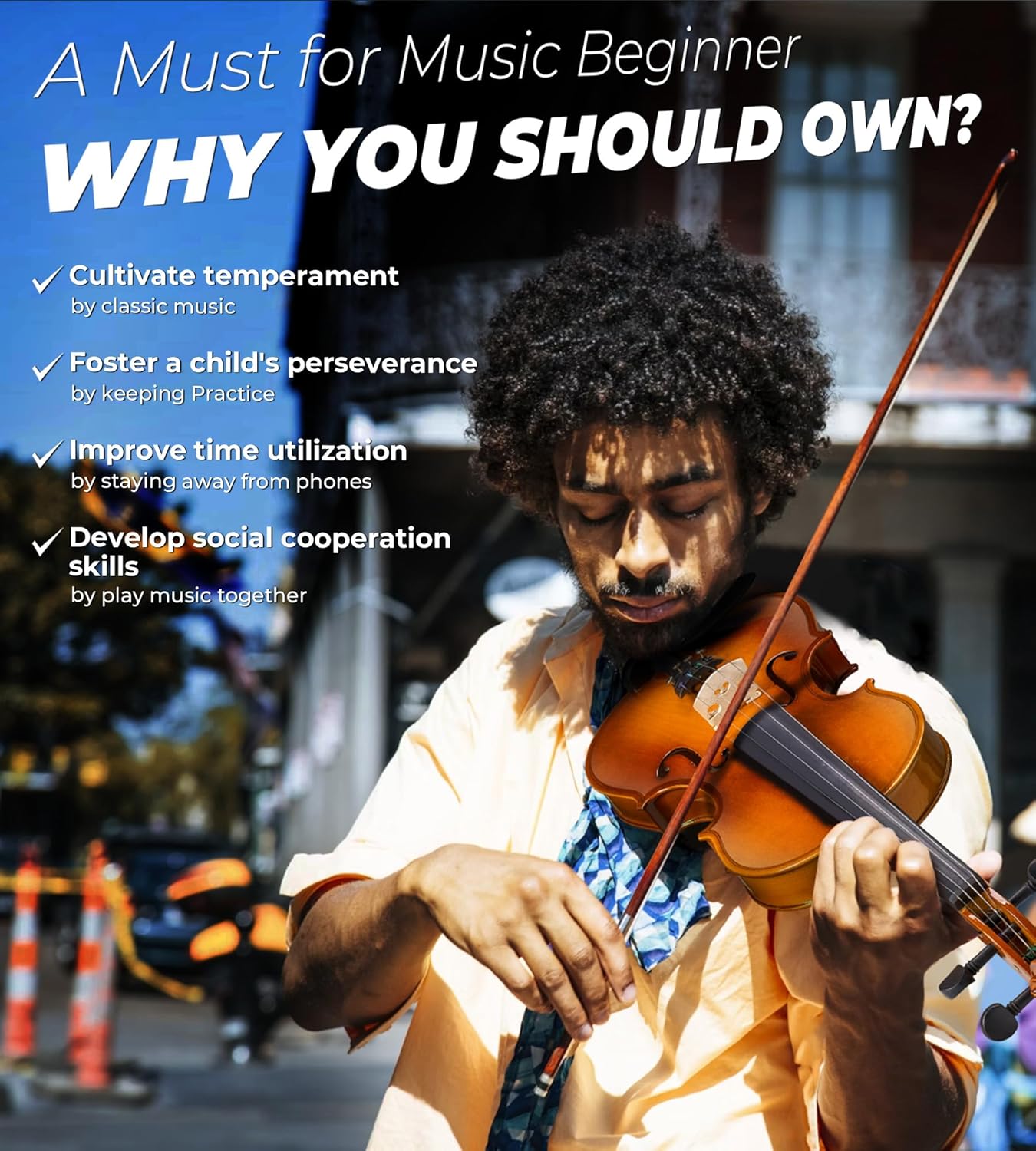Violon Vangoa 4/4, kit complet de violons acoustiques pour débutants, fabriqué à la main avec plateau en bois massif et étui rigide léger pour débutants, adolescents, enfants, enfants de 12 ans et plus, adultes et droitiers.