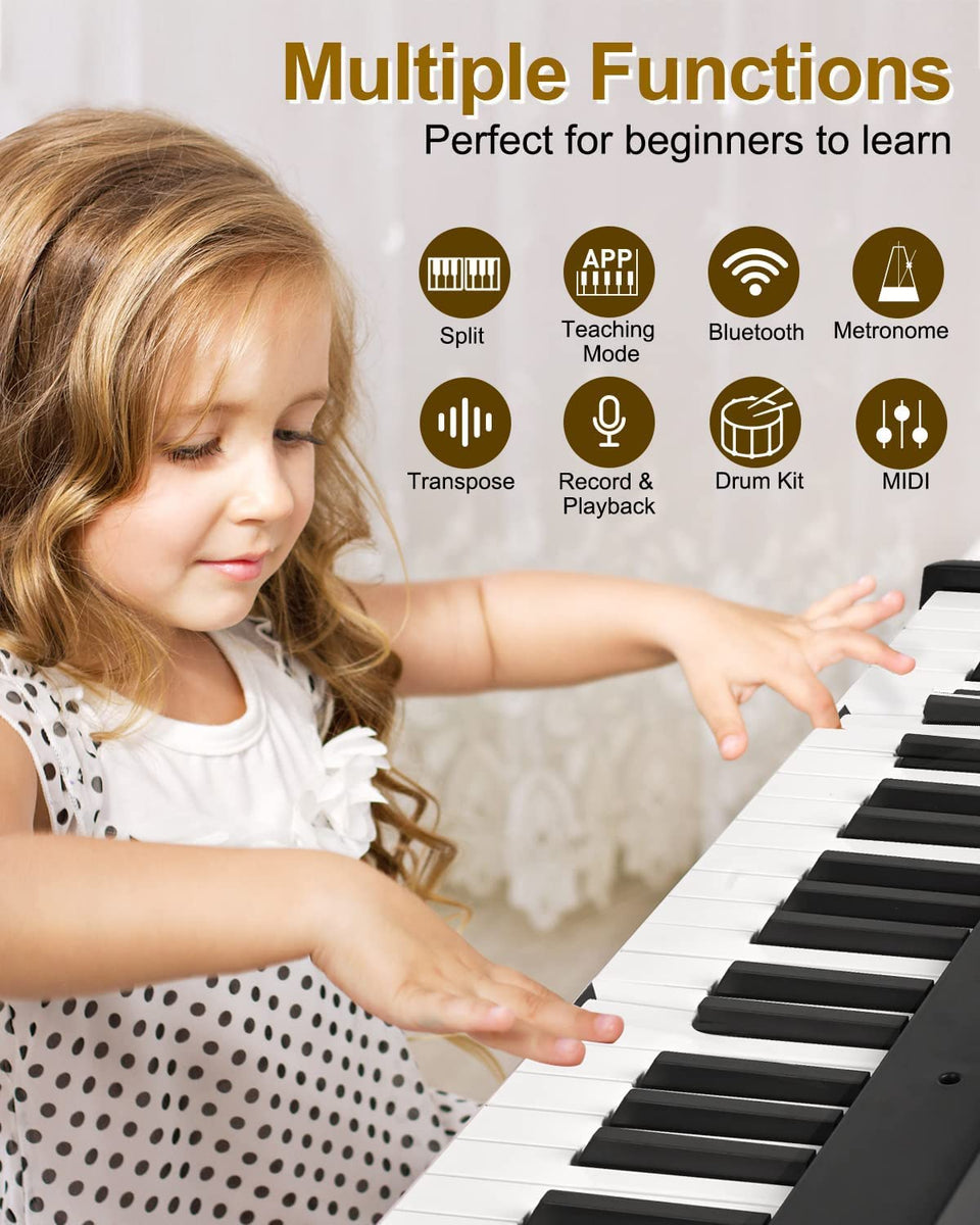 Vangoa VGD610 Portable Piano Keyboard 61 Key with Sustain Pedal Black