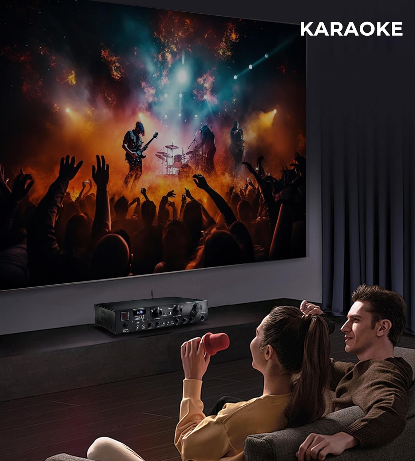 Amplificateur audio stéréo Vangoa, récepteur audio stéréo sans fil 5.1 canaux, puissance maximale 800 W, avec port USB, TF, FM, 2 entrées microphone, amplificateur de haut-parleur pour home cinéma et studio.