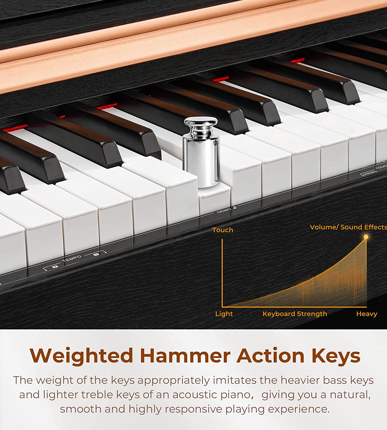 Vangoa VDP-H200 88 Key Weighted Digital Piano Home Piano Bundle