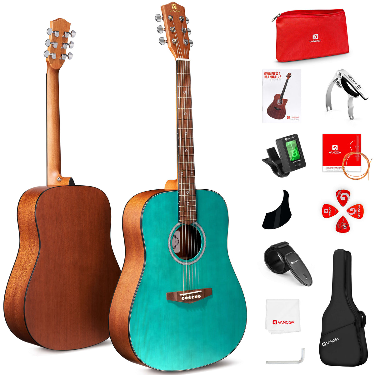 Vangoa Acoustic Guitar Set For Beginner Adult Teen Kid, 41" Full Size