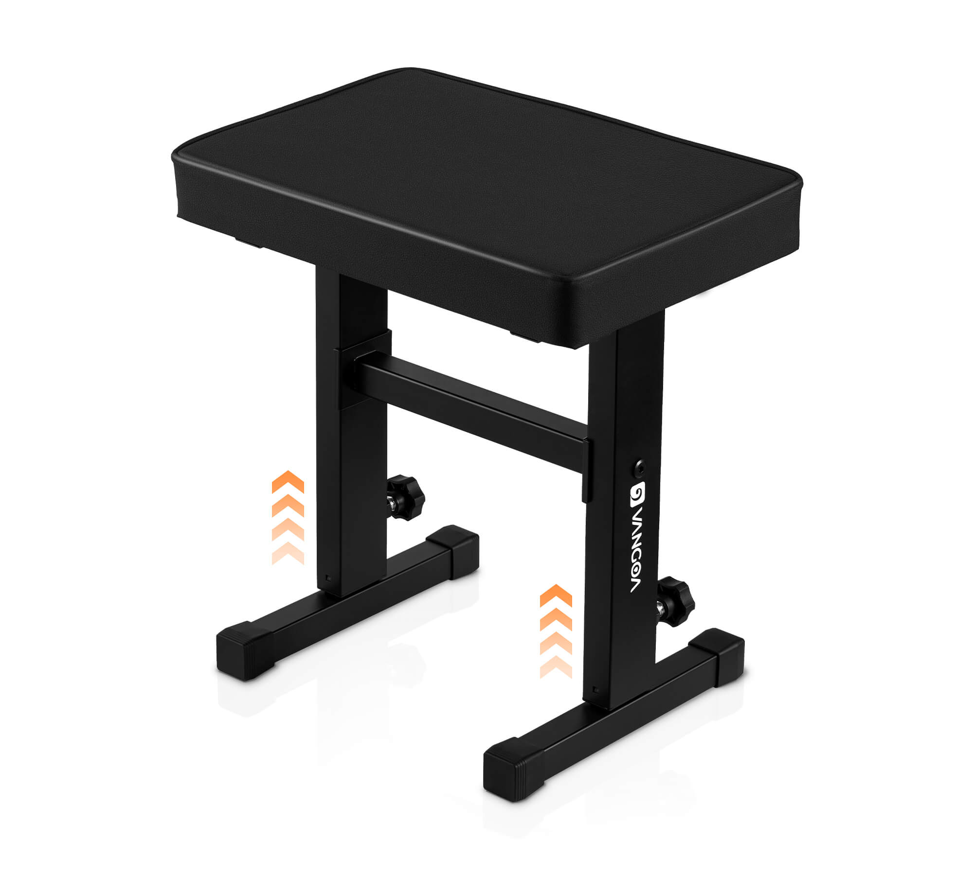 Banc de piano réglable Vangoa, siège pour clavier de musique avec coussin rembourré noir, tabouret de piano robuste en cuir PU, PB-1