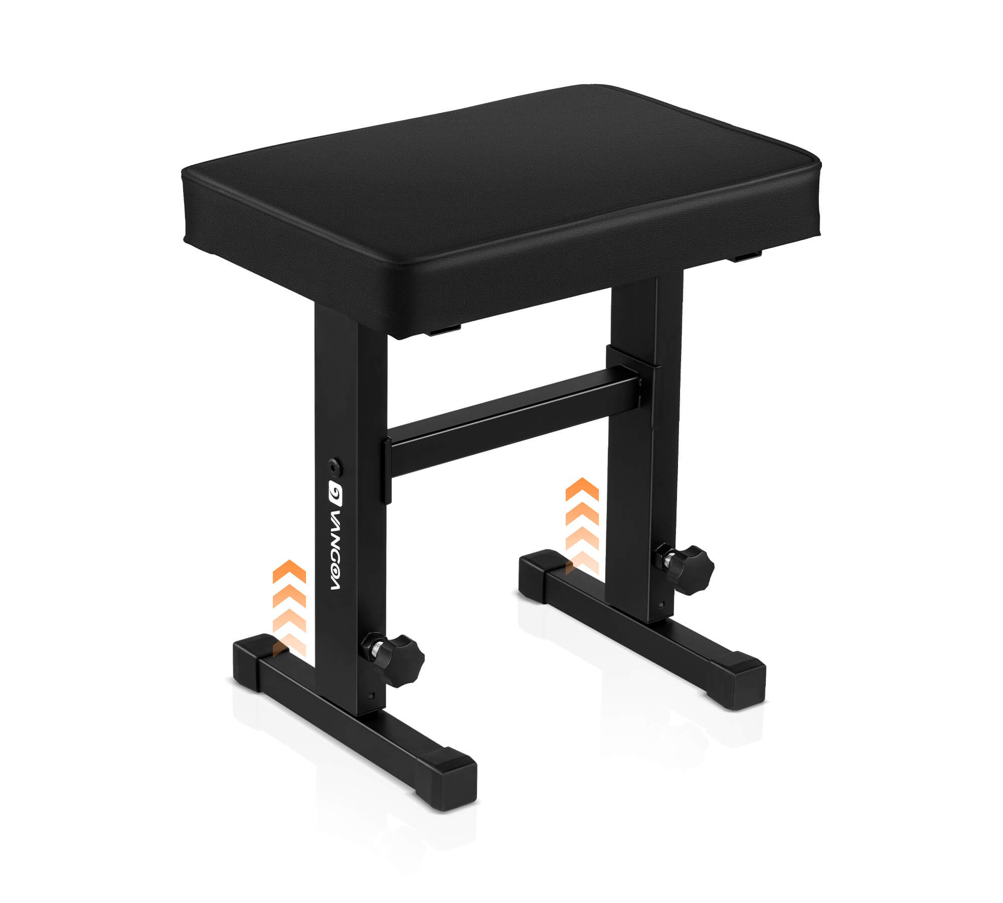 Banc de piano réglable Vangoa, siège pour clavier de musique avec coussin rembourré noir, tabouret de piano robuste en cuir PU, PB-1