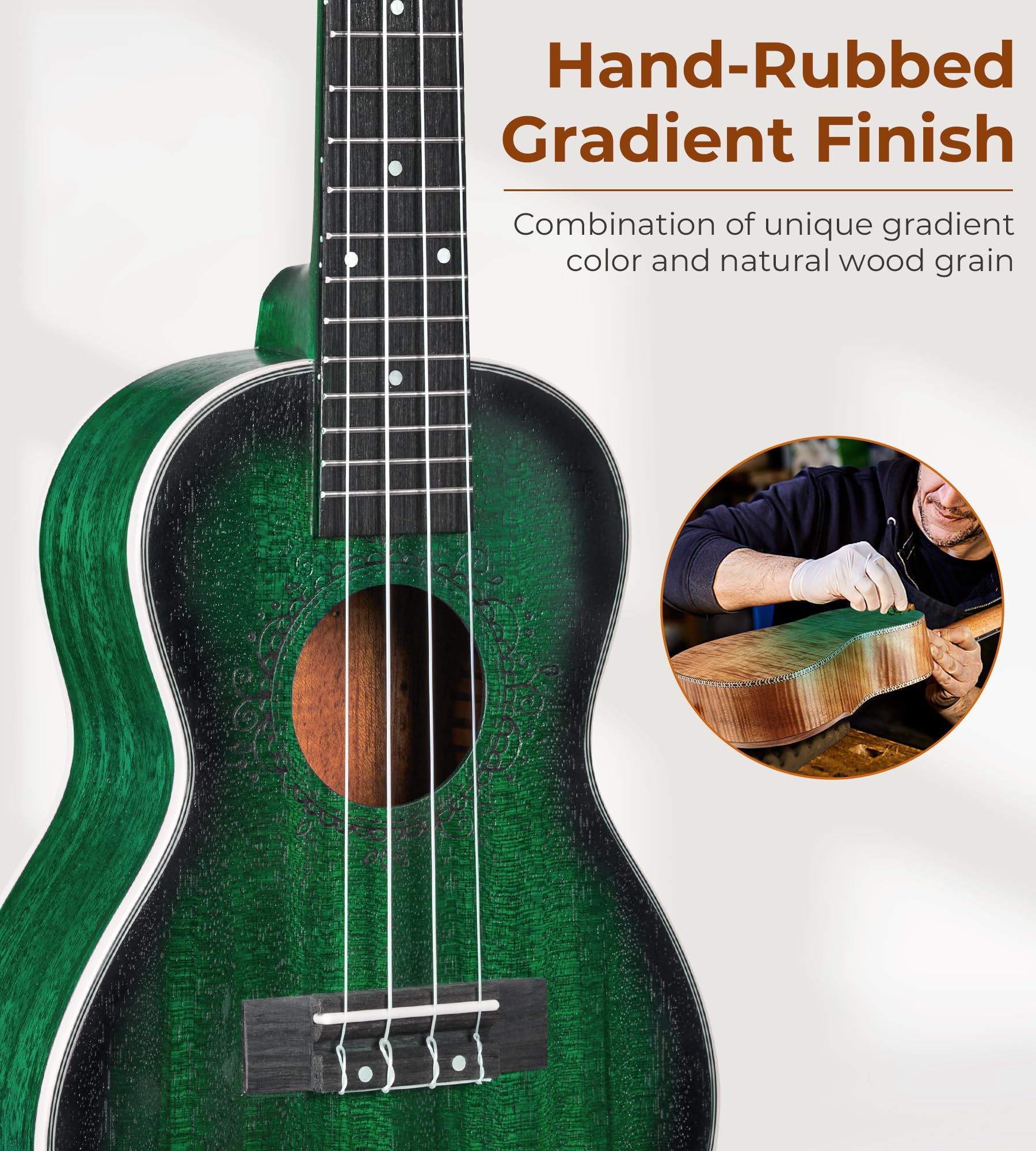 Vangoa Konzert-Ukulele, professionell, 58,4 cm, Mahagoni-Ukulele für Erwachsene, Anfänger, Studenten, Kinder, Ukulele-Paket, Hawaii-Holz-Ukulele, Vier-Saiten-Ukulele-Starter-Set