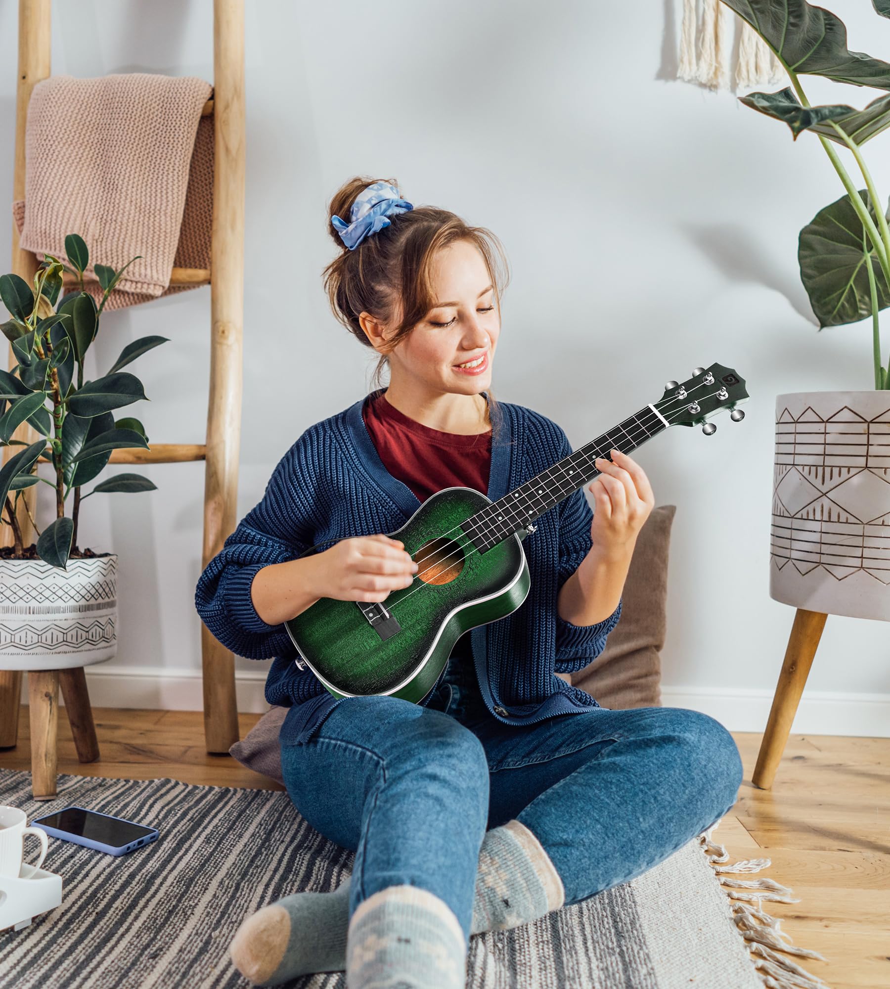 Vangoa Konzert-Ukulele, professionell, 58,4 cm, Mahagoni-Ukulele für Erwachsene, Anfänger, Studenten, Kinder, Ukulele-Paket, Hawaii-Holz-Ukulele, Vier-Saiten-Ukulele-Starter-Set