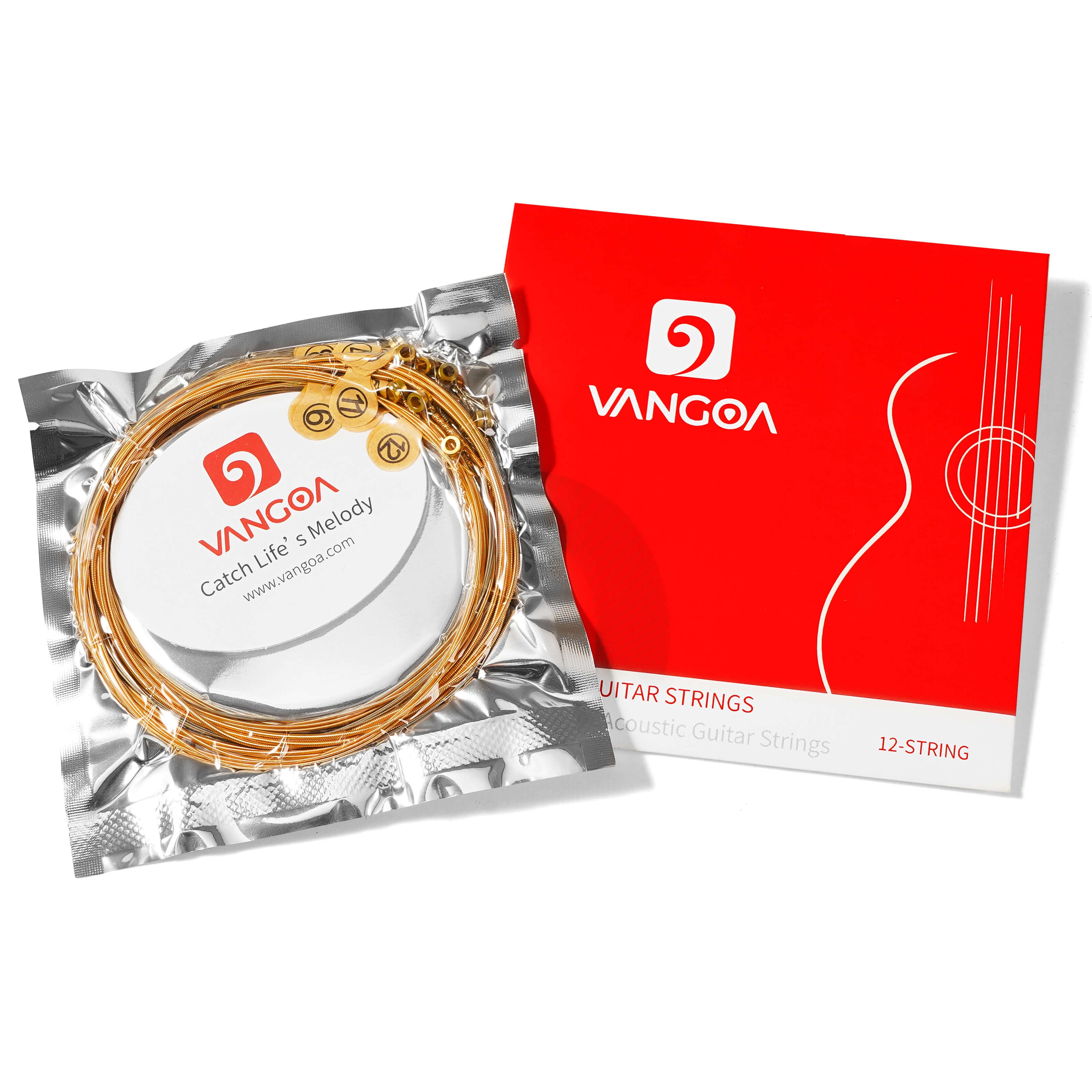 Vangoa 12 - String Acoustic Guitar String Set, 85/15 Bronze - Vangoa