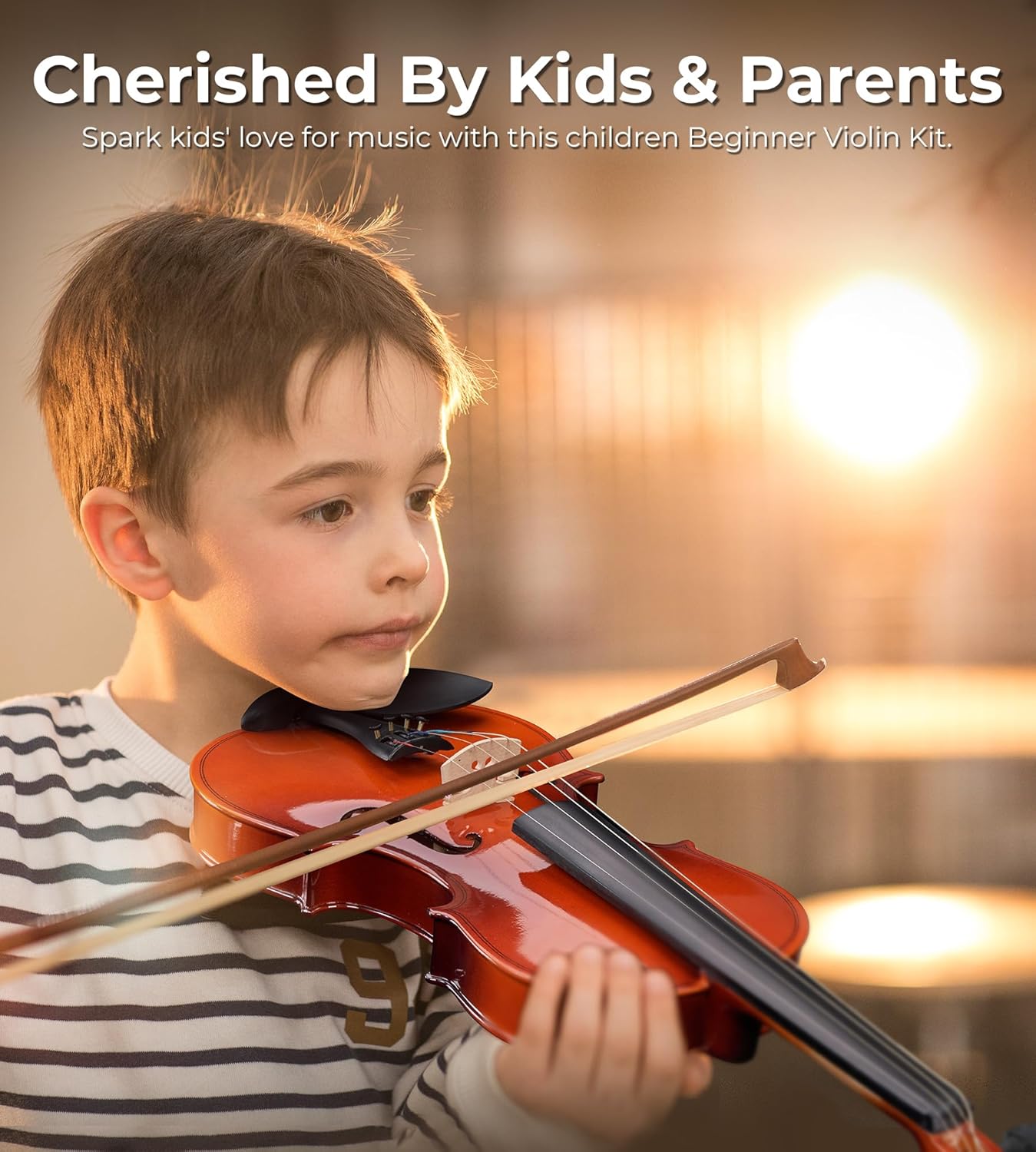 Vangoa 1/4 Children's Beginner Violin Set, Professional Quarter Entry Acoustic Violin - Vangoa