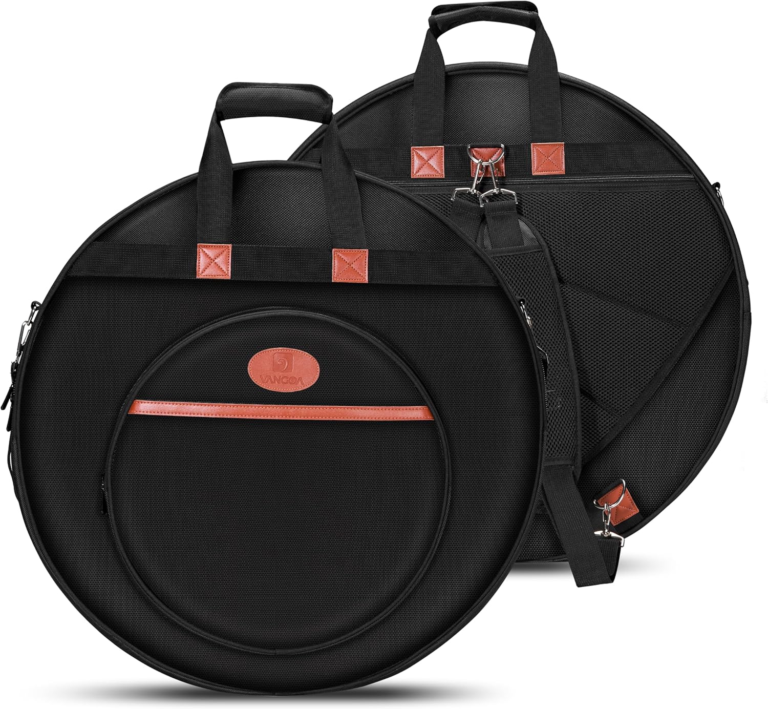 Vangoa 22" Cymbal Bag VGB - 1 with Dividers, 10 Cymbal Cases, 10mm Thick Cymbal Gig Bag - Vangoa