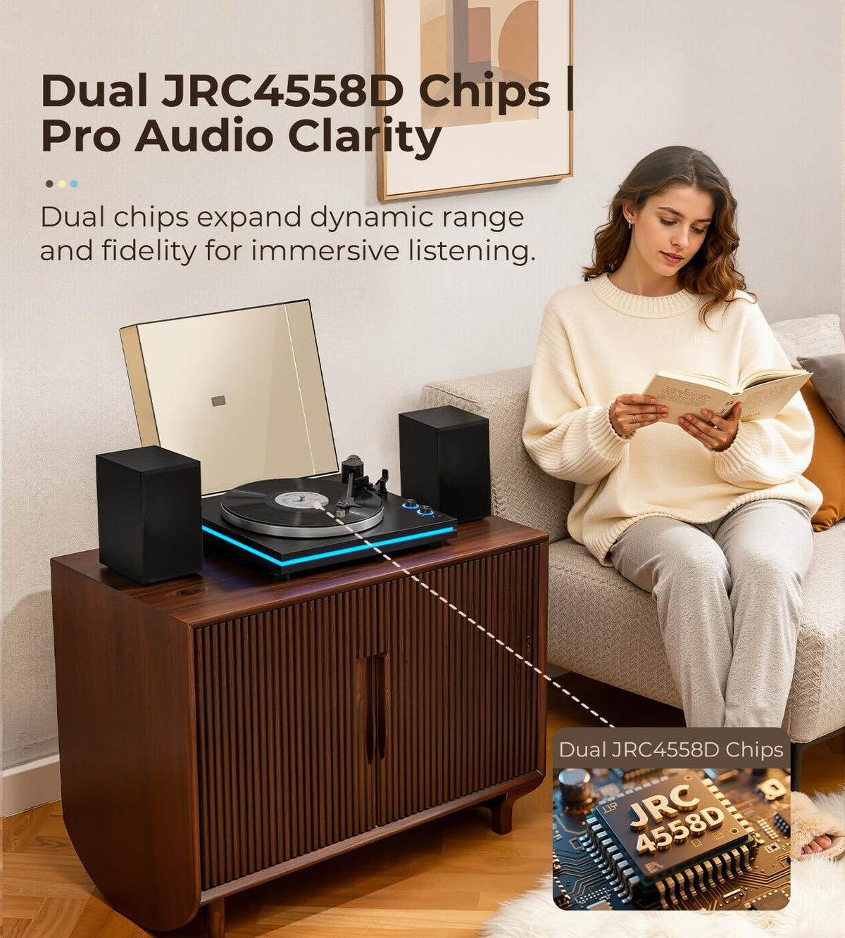 Vangoa Record Player with Speakers 40W Model RP-03 - Vangoa