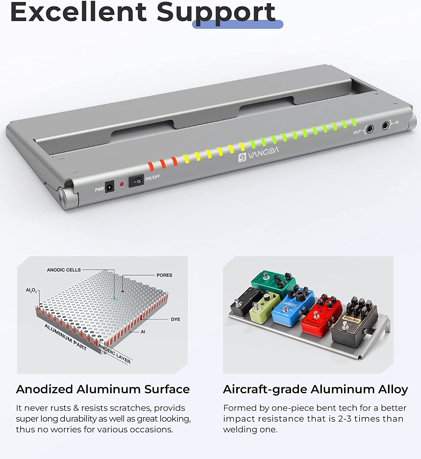 Vangoa VPPD - S Pedalboard with GENUINELY Isolated Power Supply, Beating Light Effects - Vangoa
