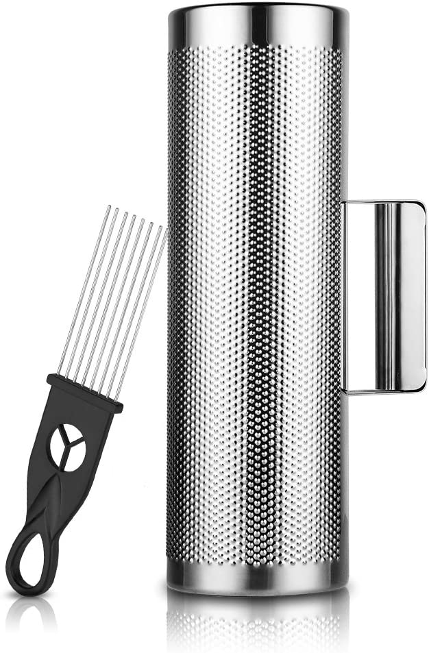 Metall-Guiro aus Edelstahl mit Schaber