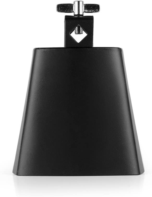 Cloche de vache Vangoa en acier métallique de 4 pouces avec bâton pour percussions de batterie