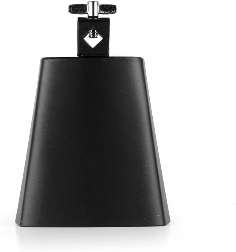 Cloche de vache Vangoa en acier métallique de 5 pouces avec bâton pour kit de percussions