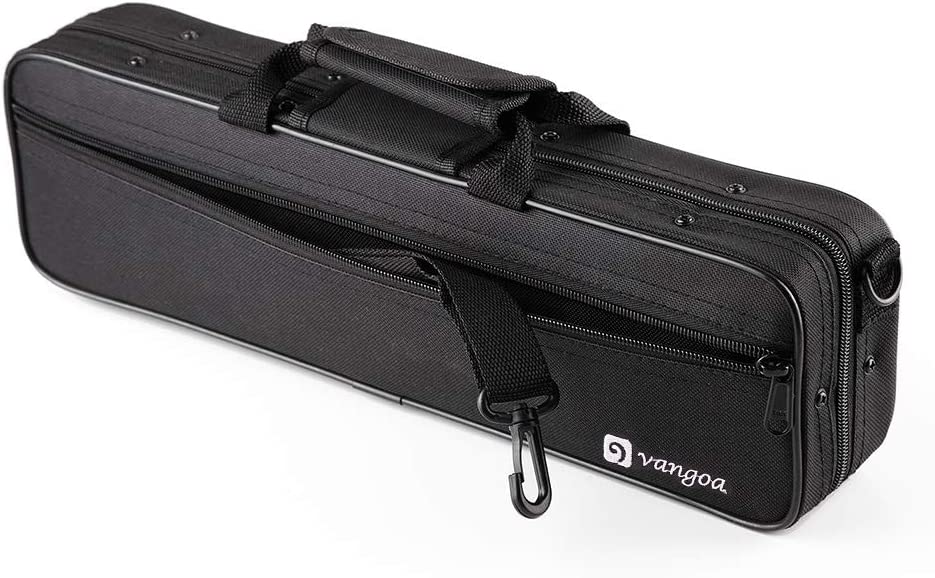 Vangoa Flute Case Carrying Bag Waterproof Lightweight for 16 Holes Flute C Foot with Adjustable Shoulder Strap and Exterior Pocket