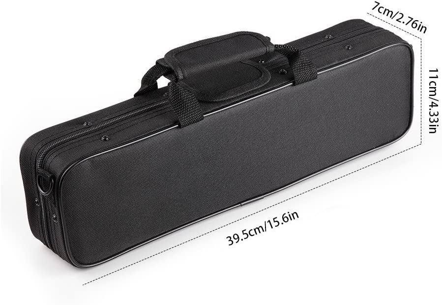 Vangoa Flute Case Carrying Bag Waterproof Lightweight for 16 Holes Flute C Foot with Adjustable Shoulder Strap and Exterior Pocket