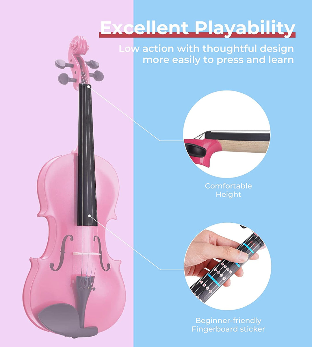 [available on Amazon]Vangoa Acoustic Violin for Beginners 3/4