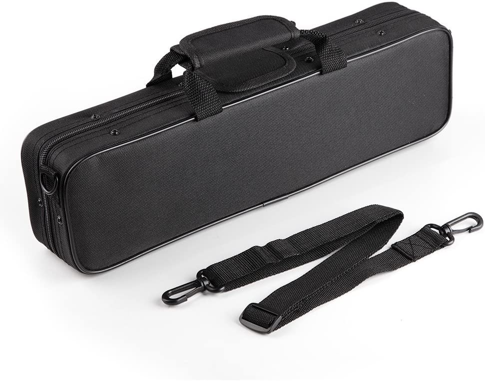 Vangoa Flute Case Carrying Bag Waterproof Lightweight for 16 Holes Flute C Foot with Adjustable Shoulder Strap and Exterior Pocket