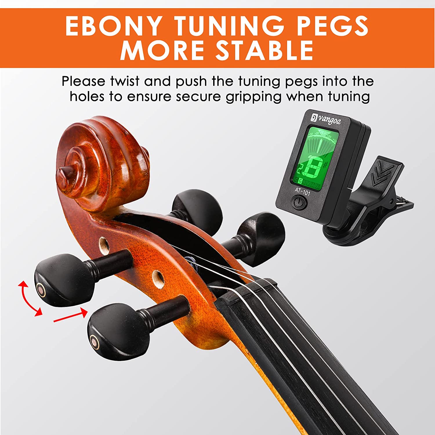 Vangoa Basic VV-1 1/4 Violin Set Fiddle for Beginners with Starter Kit