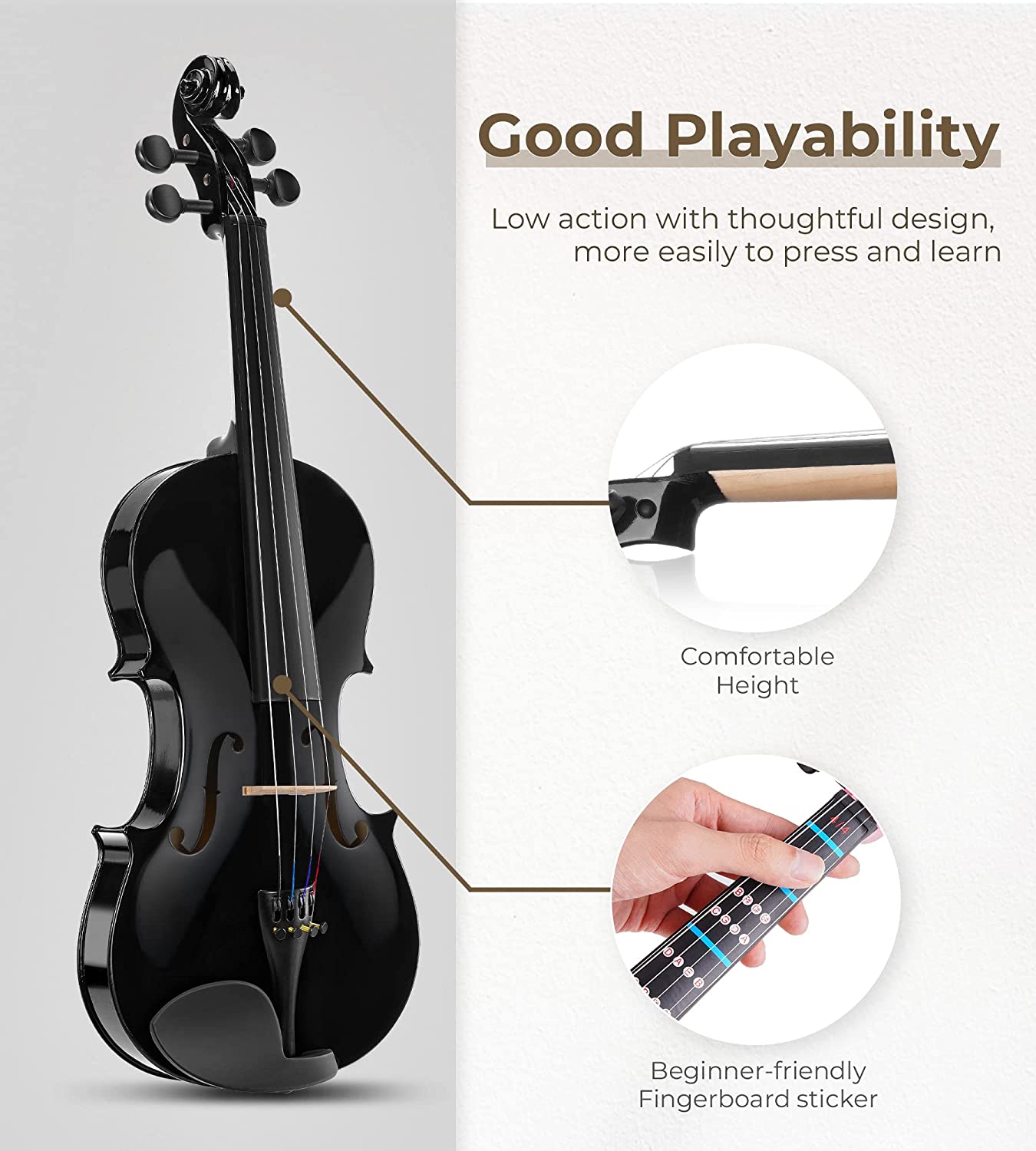 Violon acoustique 4/4 Vangoa