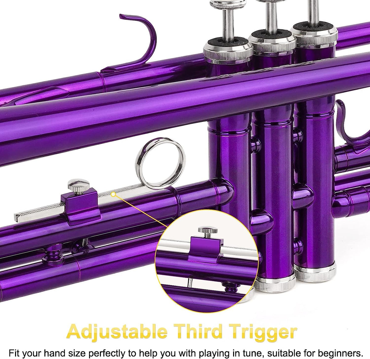 [available on Amazon]Vangoa VTB1 Standard Bb Trumpet for Beginners wi