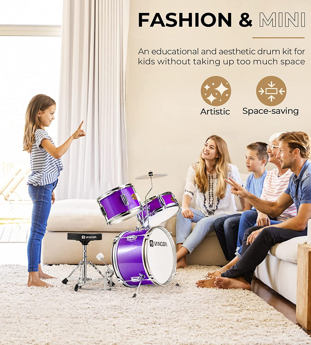 ??]Vangoa Kit de bateria de 3 peças e 14 polegadas??]Vangoa Kit de bateria de 3 peças e 14 polegadas  