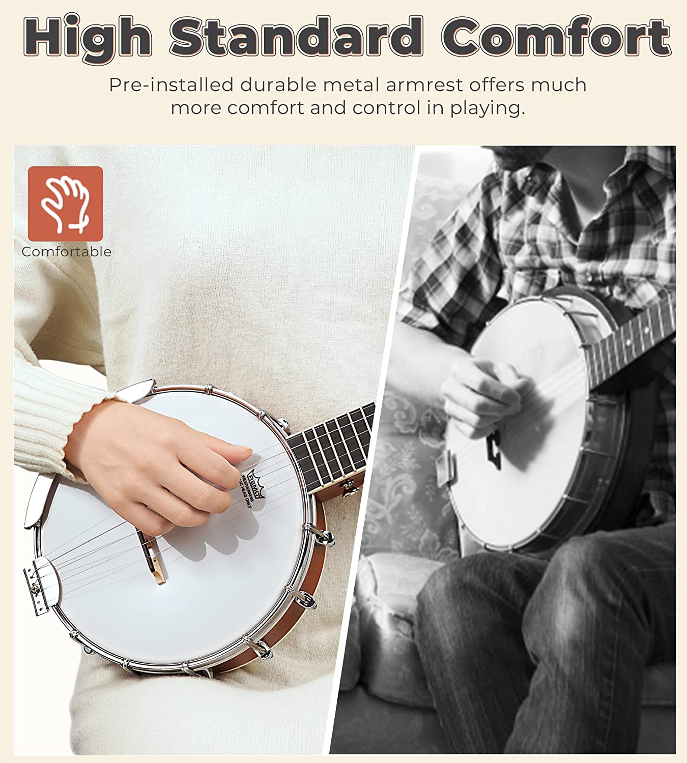 Vangoa 5 String Banjo 26 Inch