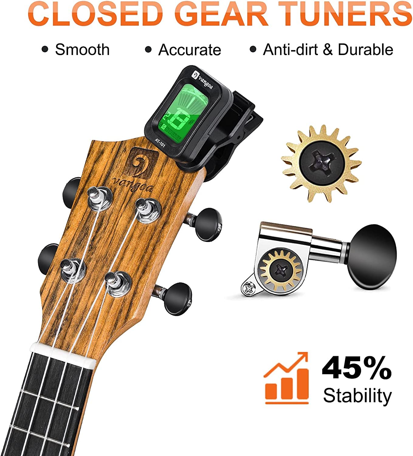 Vangoa 23 Inch Concert Ukulele for Beginner Professional Four String Acoustic Walnut Uke - Vangoa