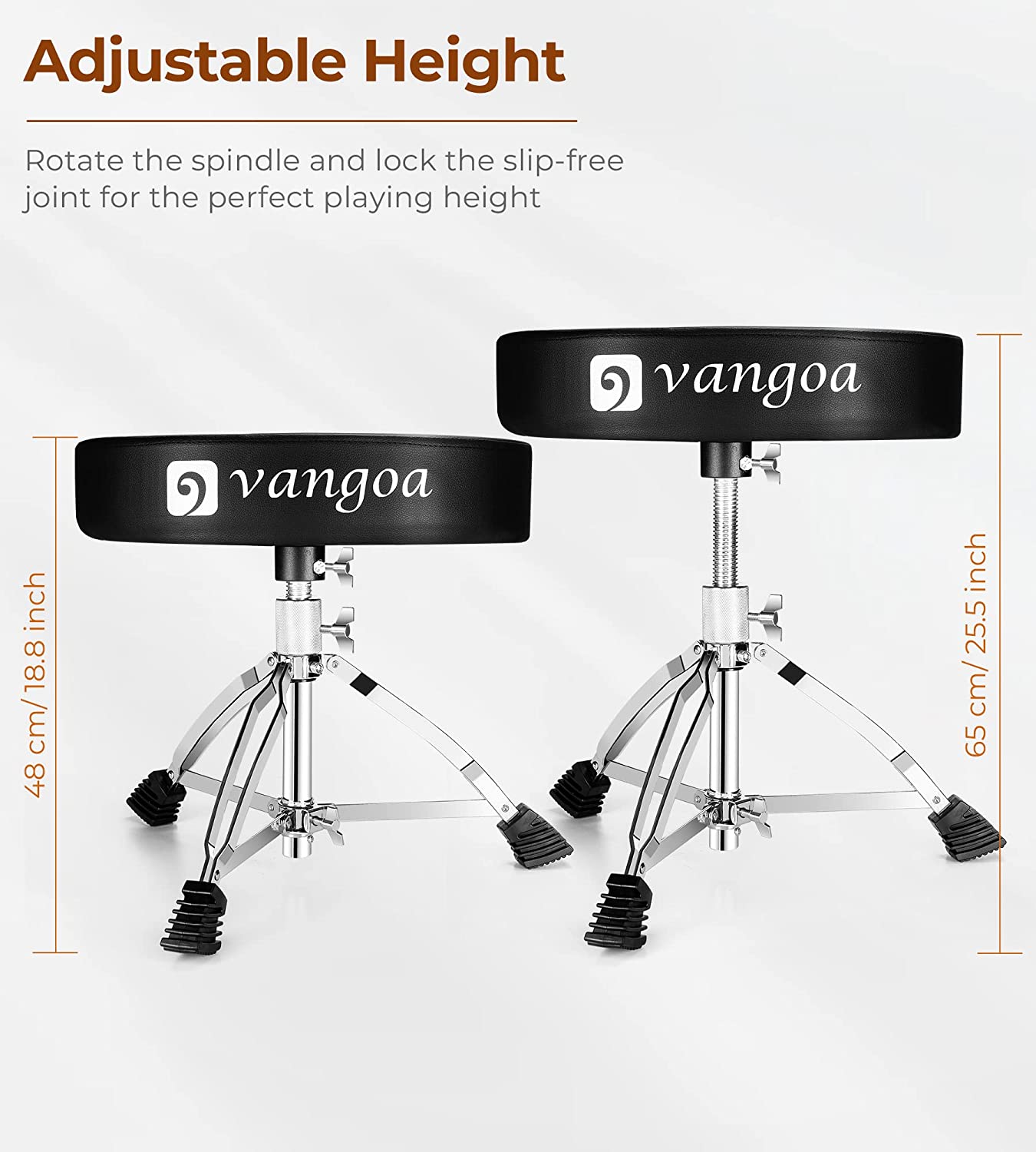 Vangoa Drum Throne Adjustable Height Black - Vangoa
