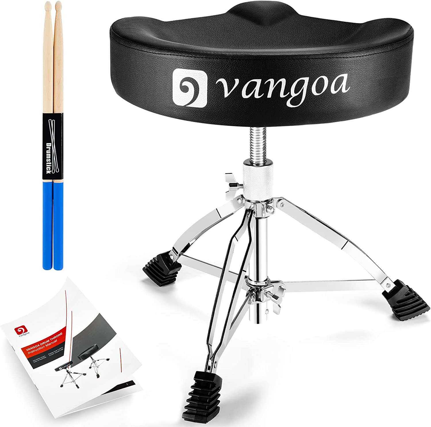 Vangoa Drum Throne Adjustable Height Black - Vangoa