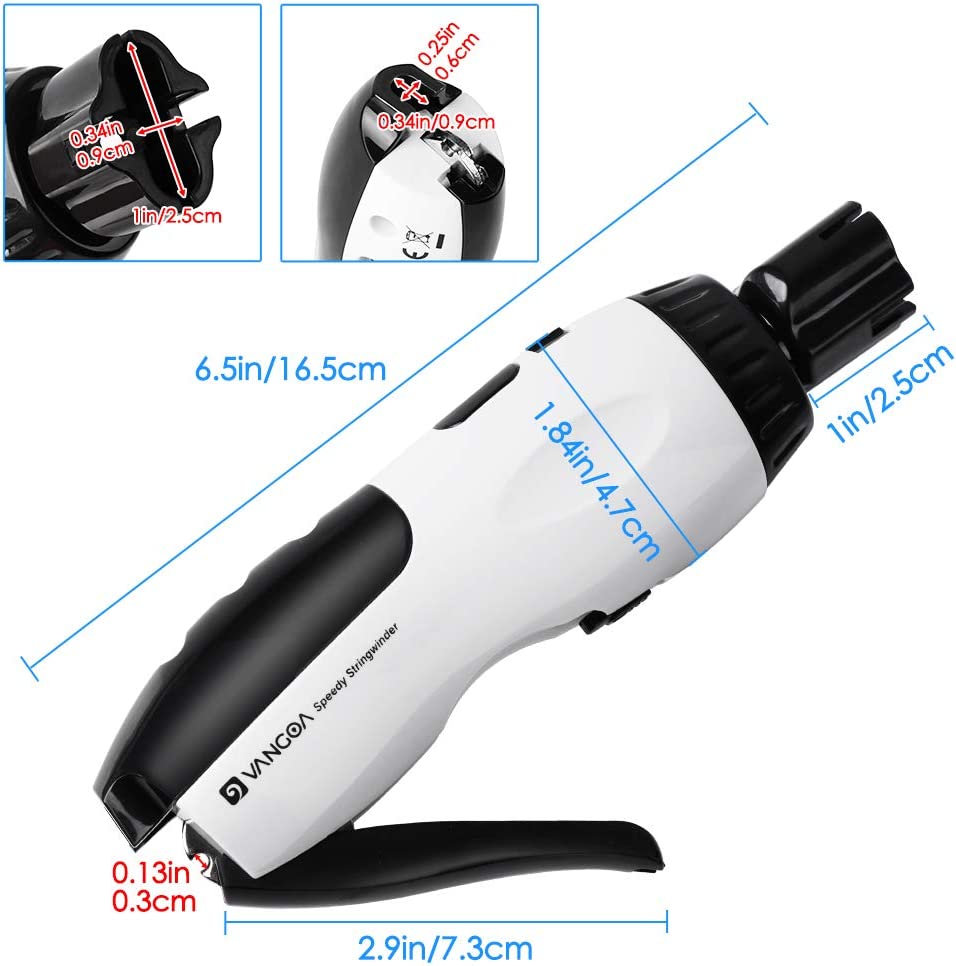 Vangoa Electric String Winder Cutter and Bridge Pin Puller, 3 in 1 Electric Restringing Tool Rechargeable for Guitars Bass Banjo - Vangoa