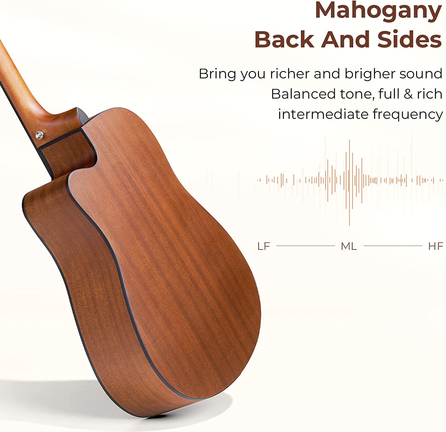 Vangoa VG - 1 Matte Acoustic Guitar 41 Inch Right Hand Natural - Vangoa