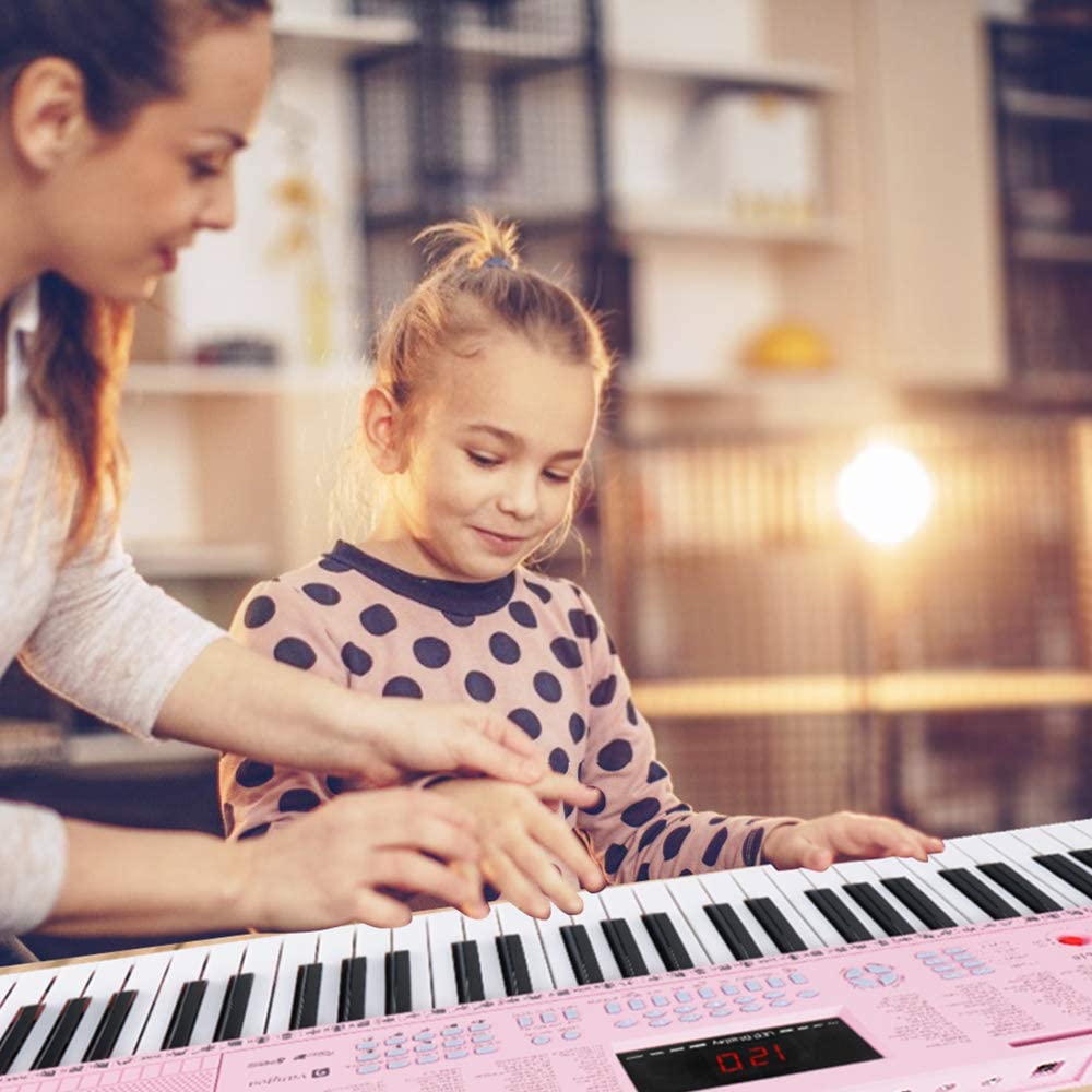 Vangoa VGK610 Piano Keyboard 61 Mini Keys Pink - Vangoa