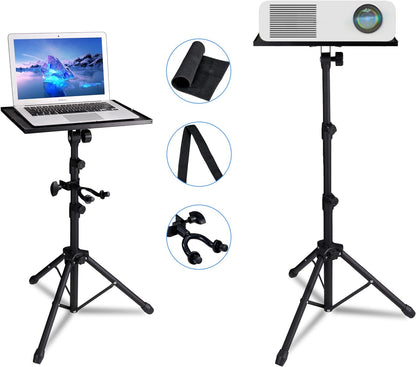 Vangoa Projector Stand Tripod Music Stand Adjustable Height 23.6'' to 51.2'' with Violin Hanger Elastic Strap Sponge Mats Multifunctional Stand for Home, Office, Studio, DJ Racks Holder Mount