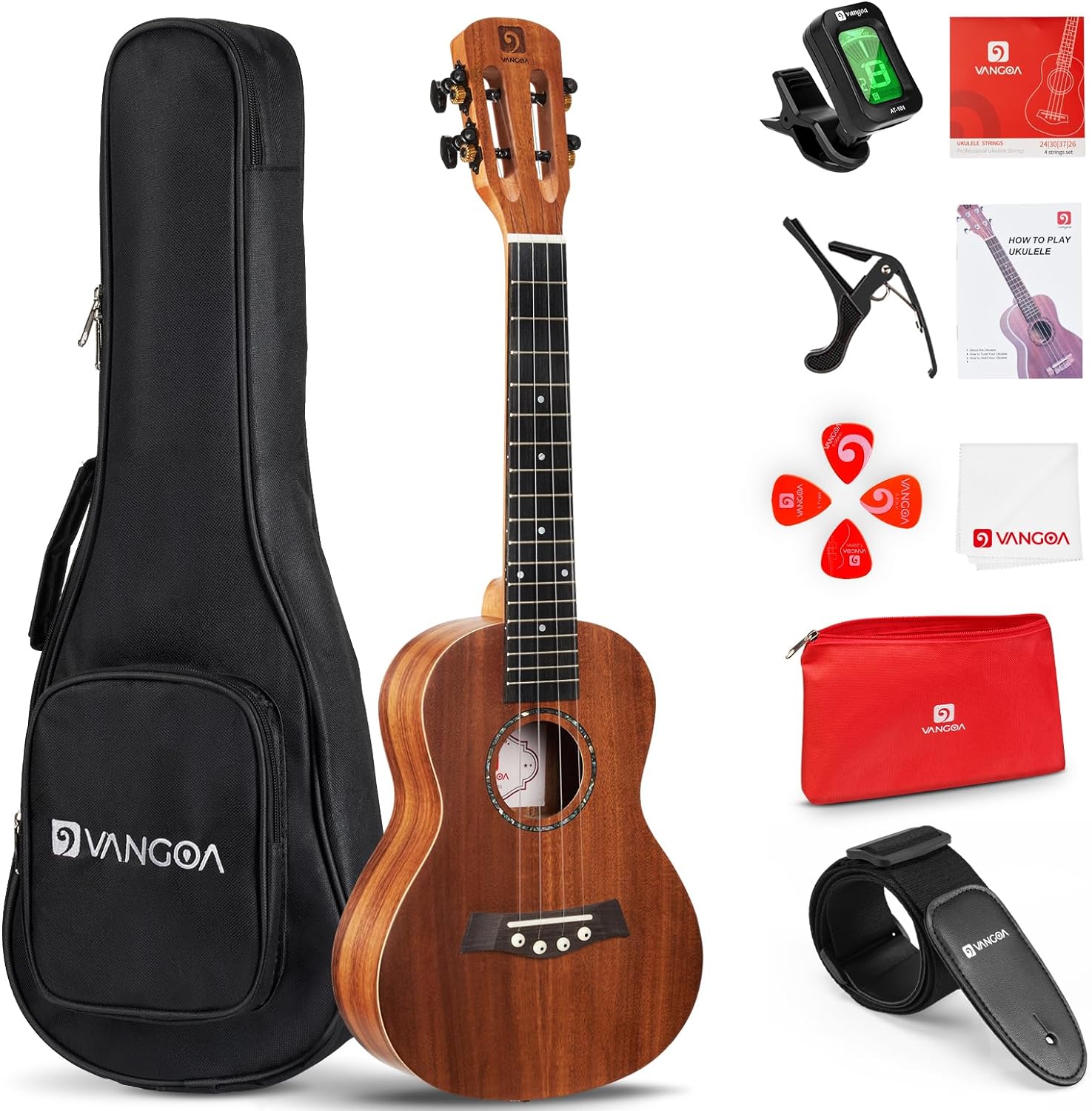 Vangoa Concert Ukulele Beginner KOA 23 Inch Acacia Ukelele Kit Professional Acoustic Ukulele for Adults Kids Hawaiian Uke Beginner Kit Ukelele 23 Adult Beginner