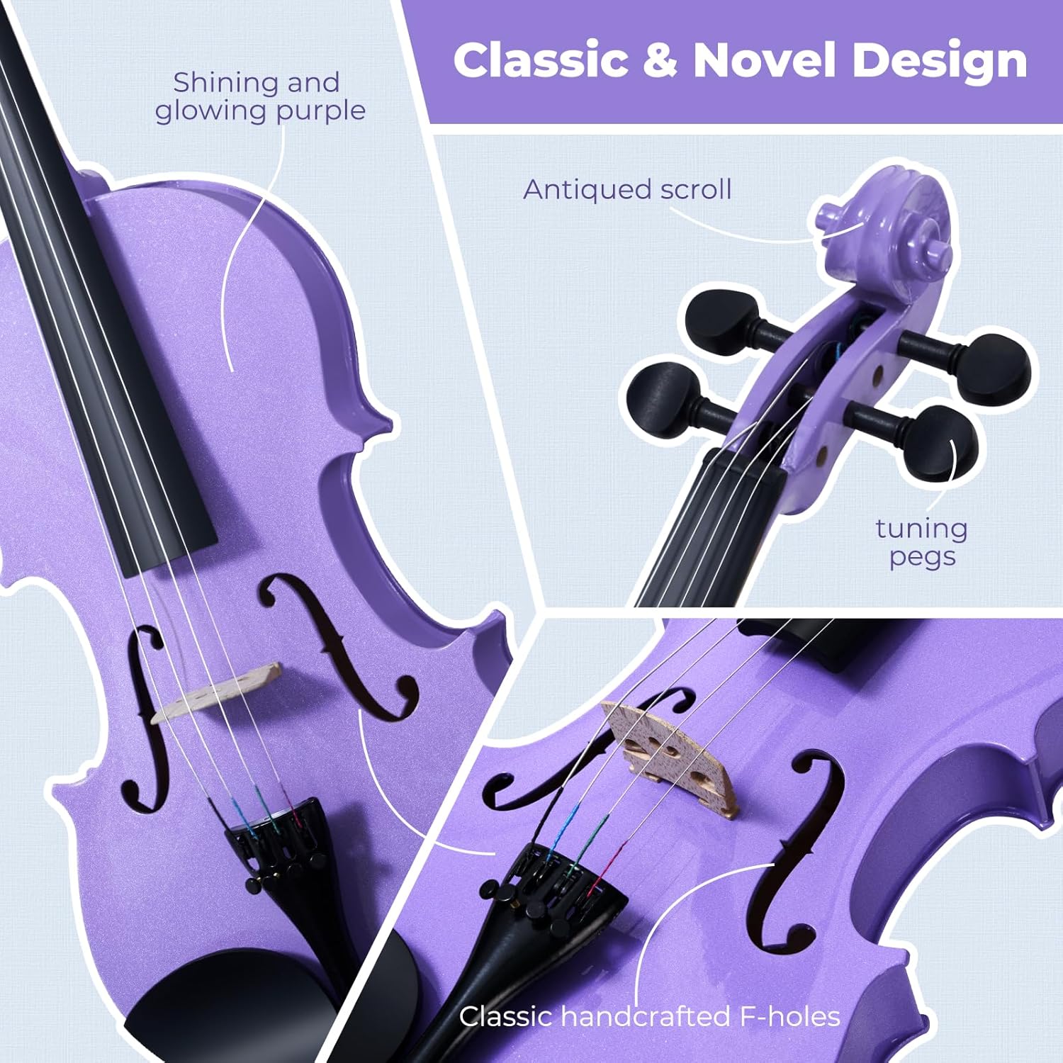 Vangoa 4 4 Full Size Violin Set for Beginners Entry level Fiddle Kit