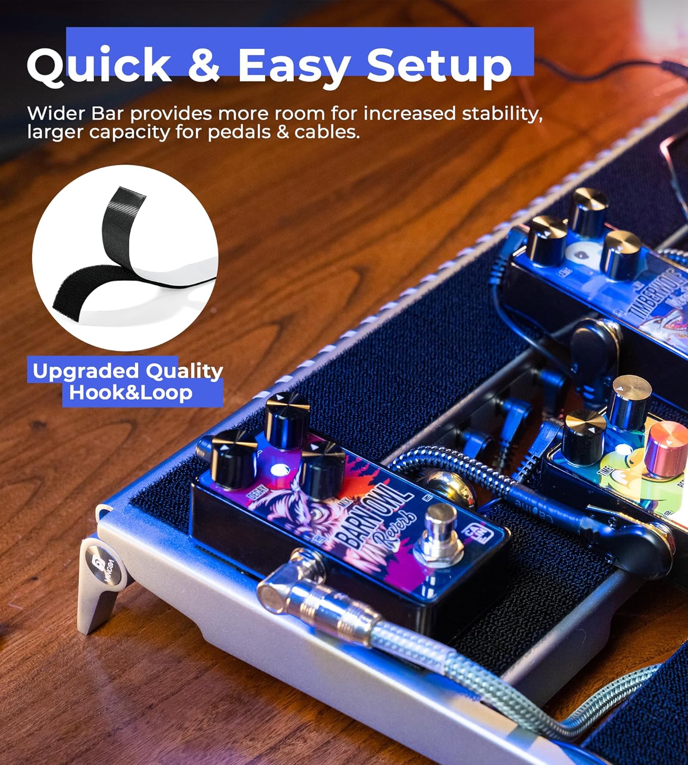 Vangoa Guitar Pedal Board with Isolated Power Supply, PDM Aluminum On