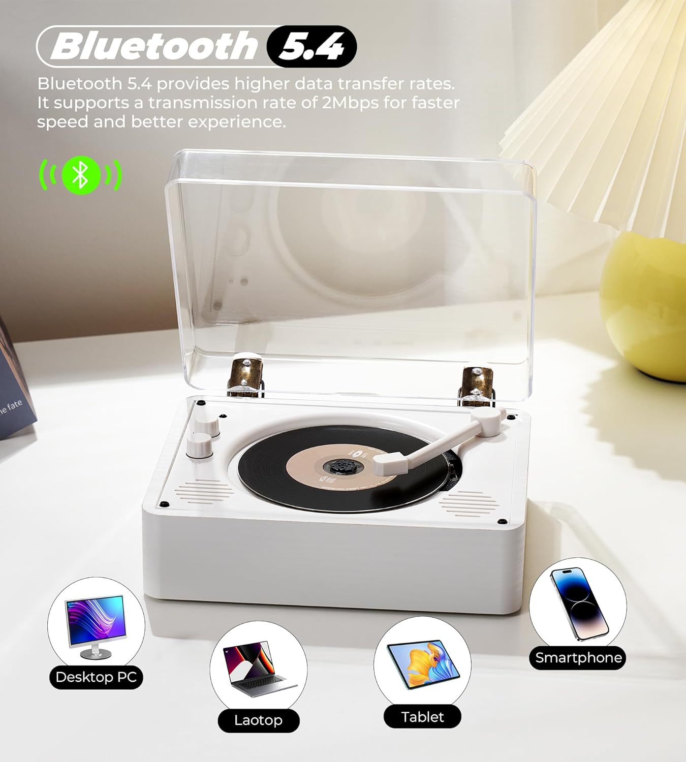 Vangoa CD Player for Home Small with HiFi Speakers, Portable CD Player, Rechargeable CD Player Double 3.5mm Headphones Jack, for AUX Output, USB Mode, Home Music Player, Vinyl Player Look, Wooden