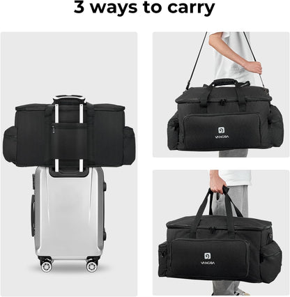 Sacoche de rangement pour câbles Vangoa DJ, grande capacité, avec 8 compartiments amovibles et 10 attaches de rangement pour câbles, sac rembourré pour équipement DJ, sac de transport pour musicien, ordinateur portable, sac de rangement pour câbles, vert 