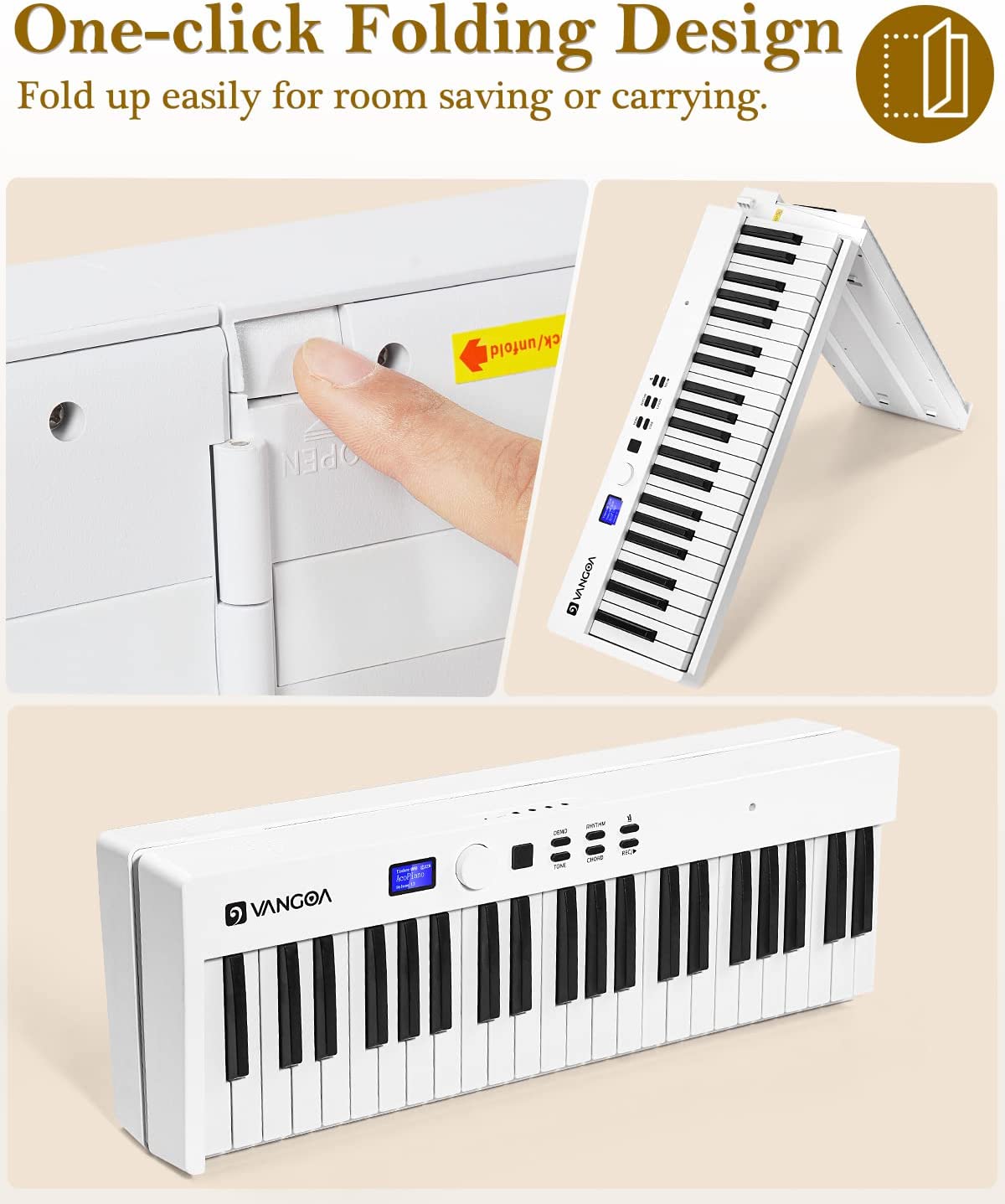 [🇺🇸🇬🇧🇩🇪🇫🇷🇮🇹🇪🇸]Vangoa VGD882 Folding Piano Keyboard Portable 88  Keys Purple