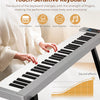 [🇺🇸]Vangoa VGD610 Portable Keyboard Piano with MIDI 61 Keys Touch Sensitive Full Size Silver