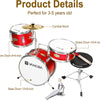 [available on Amazon]Vangoa Kids Drum Set 14 Inch Red
