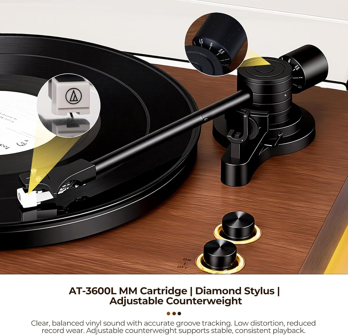 Vangoa Record Player with Speakers 60W Model RP-05