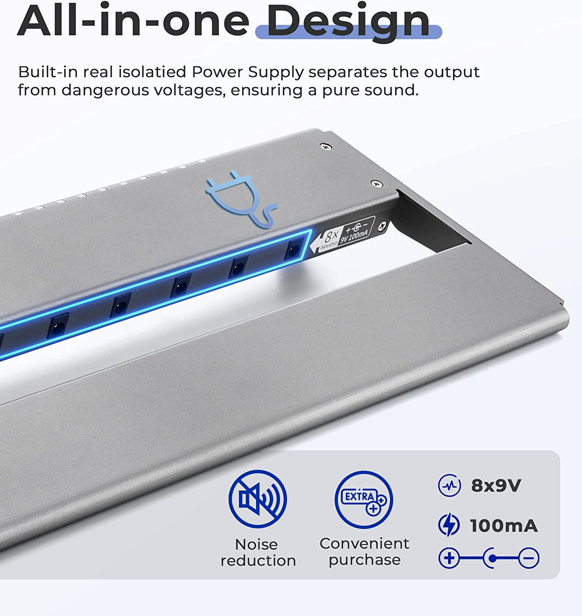 Vangoa Powered Pedal Board Vppd S Small Gutiar Pedalboard Built