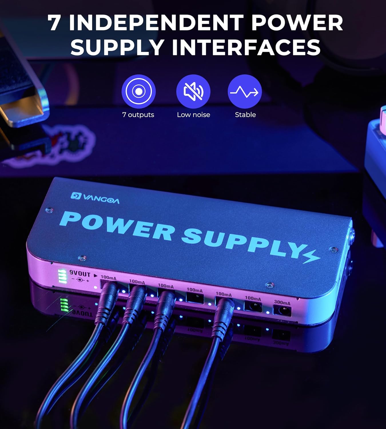Guitar Pedal Power Supply Vangoa Rechargeable Power Supply 