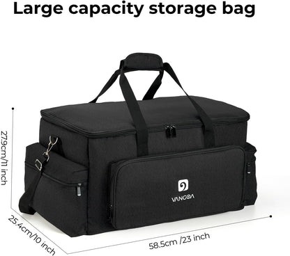 Sacoche de rangement pour câbles Vangoa DJ, grande capacité, avec 8 compartiments amovibles et 10 attaches de rangement pour câbles, sac rembourré pour équipement DJ, sac de transport pour musicien, ordinateur portable, sac de rangement pour câbles, vert 