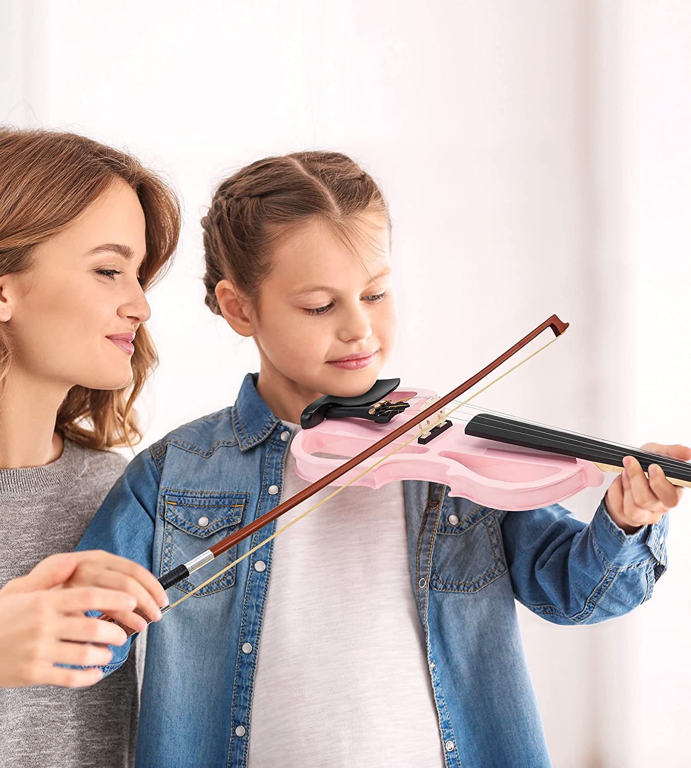 Violon électrique Vangoa 3/4 silencieux, kit complet, noir, pour débutants, étudiants et enfants. 