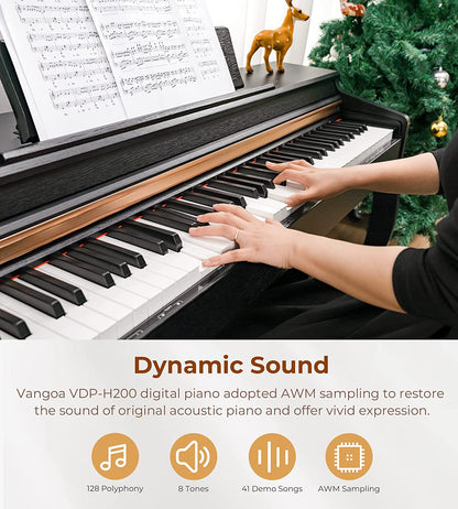 Vangoa VDP-H200 88 Key Weighted Digital Piano Home Piano Bundle