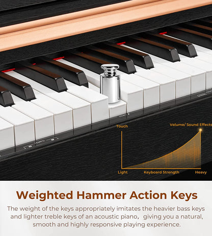 Vangoa VDP-H200 88 Key Weighted Digital Piano Home Piano Bundle