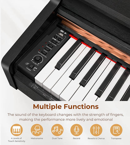 Vangoa VDP-H200 88 Key Weighted Digital Piano Home Piano Bundle