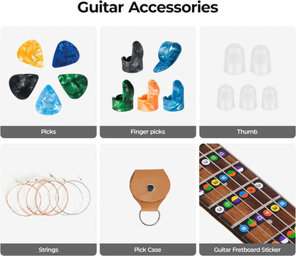 Vangoa 101 Pcs Guitar Repairing Maintenance Tools Kit with Stand, Professional Guitar Tool Kit Guitar Accessories for Acoustic Electric Guitar Ukulele Bass Banjo, Guitar Gift for Enthusiast